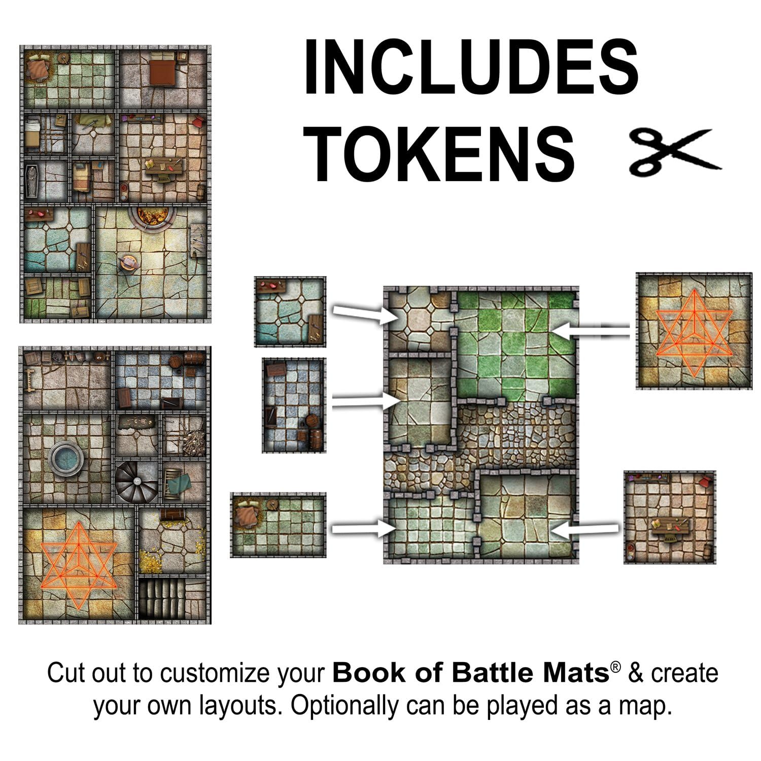 Amazon.com: Loke Big Book of Battle Mats Cells & Shrines - Lay